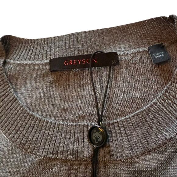 NEW Greyson Clothiers Leith Crew Neck Sweater Gray Grey Heather Wool Silk Medium - Picture 2 of 13